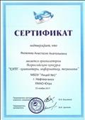 Сертификат координатора конкурса "КИТ" - 2017